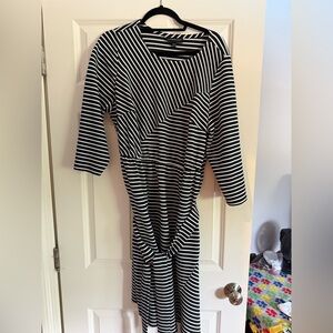 Lane Bryant Black and White Striped Dress